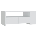 Tavolino da Salotto Bianco 102x55x42 cm in Legno Multistrato