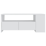 Tavolino da Salotto Bianco 102x55x42 cm in Legno Multistrato