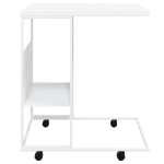 Tavolino con Ruote Bianco 55x36x63,5cm in Legno Multistrato