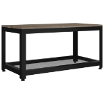 Tavolino da Salotto Grigio e Nero 90x45x45 cm in MDF e Ferro