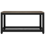 Tavolino da Salotto Grigio e Nero 90x45x45 cm in MDF e Ferro