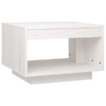 Tavolino da Salotto Bianco 50x50x33,5 cm Legno Massello di Pino