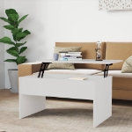 Tavolino Salotto Bianco Lucido 80x50,5x41,5cm Legno Multistrato