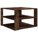 Tavolino da Salotto Rovere Fumo 60x60x40 cm Legno Multistrato