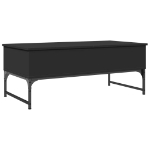 Tavolino Salotto Nero 100x50x40 cm Legno Multistrato e Metallo