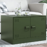 Tavolino da Salotto Verde Oliva 67x50x44 cm in Acciaio