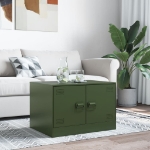 Tavolino da Salotto Verde Oliva 67x50x44 cm in Acciaio