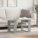 Tavolino Salotto Grigio Cemento 102x55x42 cm Legno Multistrato