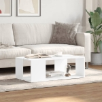 Tavolino da Salotto Bianco 89,5x48x30 cm in Legno Multistrato