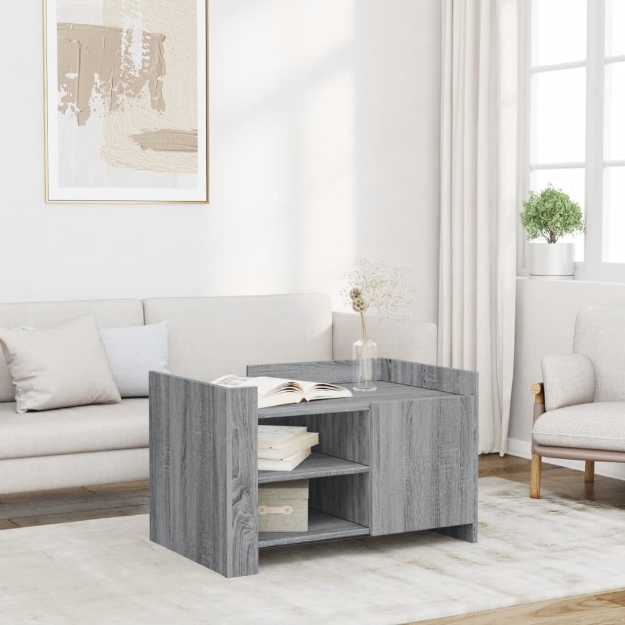 Tavolino Salotto Grigio Sonoma 80x50x50 cm Legno Multistrato