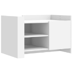 Tavolino da Salotto Bianco 80x50x50 cm in Legno Multistrato