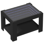 Tavolino Salotto con LED Nero 73x53x45 cm Legno Multistrato