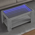 Tavolino Salotto con LED Grigio Sonoma 93x53x45 cm Multistrato