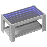 Tavolino Salotto con LED Grigio Sonoma 93x53x45 cm Multistrato