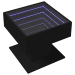 Tavolino Salotto con LED Nero 50x50x45 cm Legno Multistrato