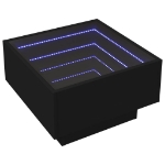 Tavolino Salotto con LED Nero 50x50x30 cm Legno Multistrato