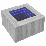 Tavolino Salotto con LED Grigio Sonoma 60x60x40 cm Multistrato