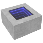 Tavolino Salotto con LED Grigio Cemento 60x60x40 cm Multistrato