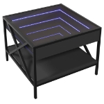 Tavolino da Salotto con LED Infinity Nero 50x50x38 cm