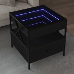 Tavolino da Salotto con LED Infinity Nero 50x50x51 cm