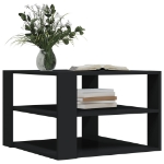 Tavolino da Salotto Nero 59,5x59,5x40 cm in Legno Multistrato