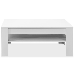 Tavolino da Salotto in Legno Multistrato 110x65x48 cm Bianco