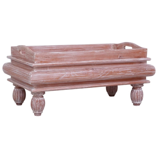 Tavolino da Salotto Marrone 90x50x40 cm Legno Massello Mogano