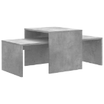 Set Tavolini da Salotto Grigio Cemento 100x48x40 cm Multistrato