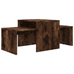 Set Tavolini Salotto Rovere Fumo 100x48x40 cm Legno Multistrato