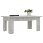 Tavolino Salotto Grigio Cemento 100x60x42 cm Legno Multistrato