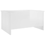 Tavolino Salotto Bianco Lucido 80x55,5x41,5cm Legno Multistrato