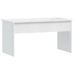 Tavolino Bianco Lucido 102x50,5x52,5 cm in Legno Multistrato