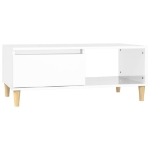 Tavolino Salotto Bianco Lucido 90x50x36,5 cm Legno Multistrato