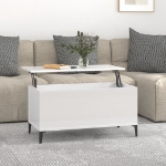 Tavolino Salotto Bianco Lucido 90x44,5x45 cm Legno Multistrato