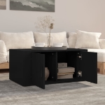 Tavolino da Salotto Nero 80x50x36 cm in Legno Multistrato