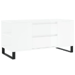 Tavolino Salotto Bianco Lucido 102x44,5x50 cm Legno Multistrato