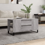 Tavolino Salotto Grigio Sonoma 102x44,5x50 cm Legno Multistrato