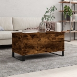 Tavolino da Salotto Rovere Fumo 90x44,5x45 cm Legno Multistrato