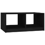 Tavolino da Salotto Nero 75x50x33,5 cm Legno Massello di Pino