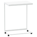 Tavolino con Ruote Bianco 55x35x70 cm in Legno Multistrato