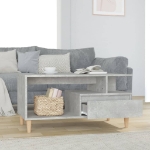 Tavolino Salotto Grigio Cemento 90x49x45 cm Legno Multistrato