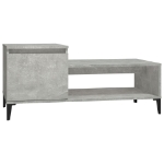 Tavolino Salotto Grigio Cemento 100x50x45 cm Legno Multistrato