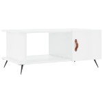 Tavolino da Salotto Bianco Lucido 90x50x40 cm Legno Multistrato