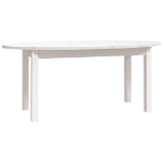 Tavolino da Salotto Bianco 110x55x45 cm Legno Massello di Pino