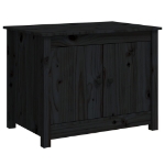 Tavolino da Salotto Nero 71x49x55cm in Legno Massello di Pino