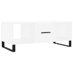 Tavolino da Salotto Bianco 102x50x40 cm in Legno Multistrato