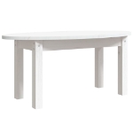 Tavolino da Salotto Bianco 80x40x35 cm Legno Massello di Pino