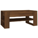 Tavolino Salotto Rovere Marrone 102x55x45 cm Legno Multistrato