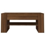 Tavolino Salotto Rovere Marrone 102x55x45 cm Legno Multistrato