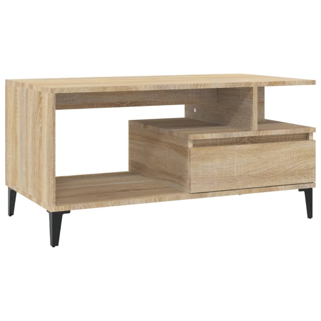 Tavolino da Salotto Rovere Sonoma 90x49x45 cm Legno Multistrato